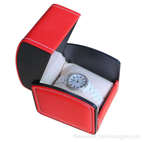 Very Nice Red PU Leather Gift Box Packaging For Watch